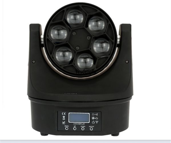 10 pièces lumières disco bon marché 6x15W RGBW 4in1 Wash Beam Mini b Bee Eye Moving Head led Beam Stage Lighting