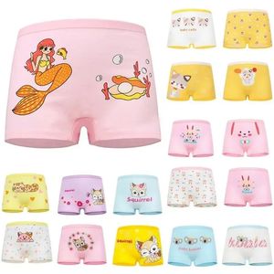 10 pièces pour enfants chèques de coton coton caricature enfant sous-vêtements pour filles boxer culotte 210 ans 240409