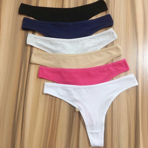 10 Piezas Señoras Algodón Tanga Bragas Sexy Mujeres G String Tangas Mujer Mujer Ropa Interior Lencería Femme Calzoncillos Panty Sólido XXL 211021