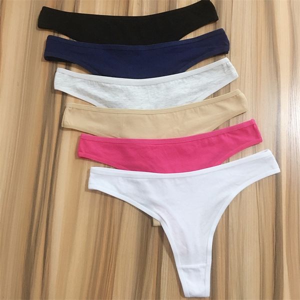 10 pièces dames coton string culottes sexy femmes G String Tangas Mujer sous-vêtements de femme Lingerie Femme caleçon solide culotte XXL 220512