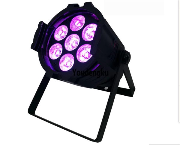 10 piezas Led uplights RGBWA UV 7*18w dmx led par 64 can stage 6in1 led par light