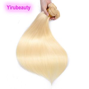 Extensions de cheveux humains vierges bruts indiens 10 pièces/lot couleur blonde 10 faisceaux 613 trames de cheveux Remy de couleur 10-32 pouces