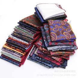 10 Stuks Veel Grote 32 CM Zakdoek Man Paisley Bloem Dot Pochet Mannen Paisley Casual Zakdoeken Voor mannen pak Weddin274C