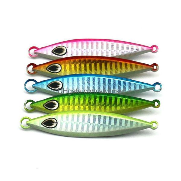 10 piezas/lote Metal Jigging Spoon 20G 30G 40G 60G 3D Láser Impresión Pesca Funborzon