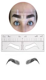 10 pièces Microblading sourcils pochoirs autocollants fournitures de maquillage Permanent jetable sourcil moule modèle dessin Guide1573014