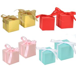10 pièces de papier doré boîte à bonbons boîte cadeau boîte d'emballage de chocolat pour enfants baby shower fête d'anniversaire mariage décoration de Noël 240205