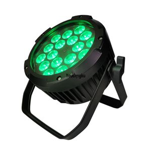 10 piezas impermeable par led wash 18x18w rgbwa + uv 6 en 1 led par luz ip65 plano led par64 iluminación de boda