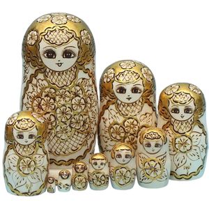 10 pièces en bois poupée gigogne russe jouet empilable en bois Matryoshka poupée gigogne traditionnelle à collectionner pour la décoration de la maison chambre 240125