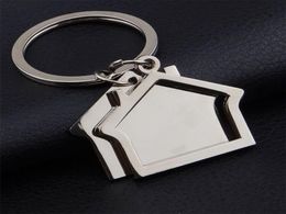 10 Pieceslot zink legering huisvormige sleutelhangers nieuwheid Keyrings geschenken voor promotie huis sleutelring1737428