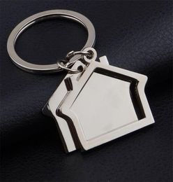 Porte-clés en forme de maison en alliage de Zinc, lot de 10 pièces, nouveauté, cadeaux pour la Promotion, porte-clés de maison 4280010