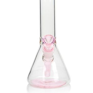 10 '' rosa Kitty Bong Hookah vidrio fumar KT vaso de precipitados inferior tubo transparente pequeña tubería de agua colorido boca precio al por mayor 14 mm hembra junta y tazón