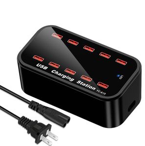 10 Ports 20A 100W 50W chargeur USB chargeur USB intelligent Hub Station de charge rapide multiple pour téléphone tablette PC sur bureau