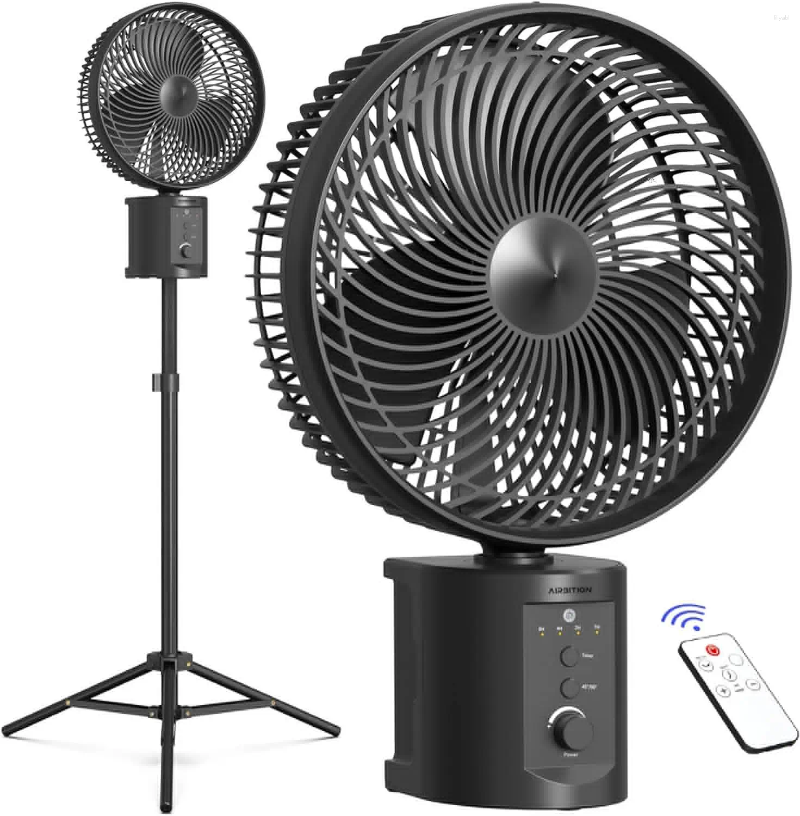 10" Portable Pedestal Fan 10000mAh Rechargeable Table With 7 Speeds Oscillating Standing Timer For Bedroom O Fol