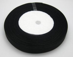 10 rouleaux 1 cm couleur noire organza ruban de mariée de décoration nuptiale bijoux 1 rouleau 50yds9477951