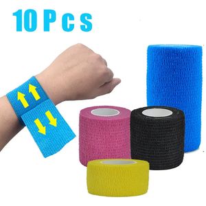10 Rolls Athletic Wrap Tape Zelfklevend Elastisch Bandage Elastoplast Sports Protector Kniebeschermingsschouder Tattoo Accessoires 240506
