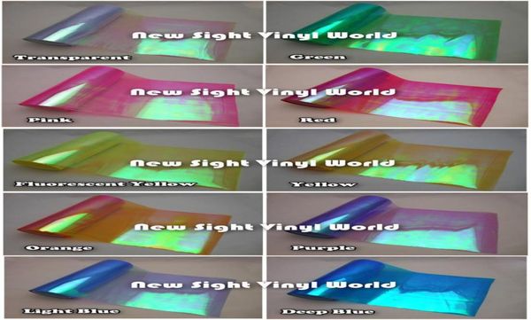 10 Rollslot 10 couleurs Rainbow Effect Car Light Chameleon Phadow Film Film Tint Film Vinyl Couleur Vinyle Changement SIZE0310M4228572