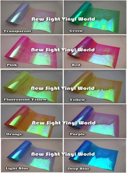 10 Rollslot 10 couleurs Rainbow Effect Car Light Chameleon Film Film Film Tint Film de couleur Vinyle Changement de couleur SIZE0310M8129029