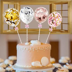 10 Set 5inch Confetti Balloon Gâteau Topper Décoration avec papier baby shower baby shower Favors Wedding Birthday Party Supplies