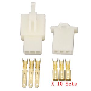 10 Sets / kits 3 PIN / Way DJ7031A-2.8 Electrical Wire Connectors Plug Male and Female Automobile Connector