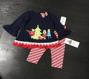 10 sets lot 12m6x éditions rares de vêtements pour enfants ensembles de vêtements de Noël fille rouges chemisier et pantalon du Nouvel An 2652158