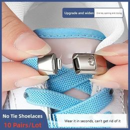 10 sets geen stropdasschoenveters Druk op slot schoenveters zonder banden elastische sneaker kinderen