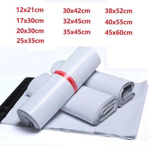 10 maat nieuwe plastic poly selfseal zelfklevende express verzending tas witte koerier mailing envelop koerier post post mailer tassen