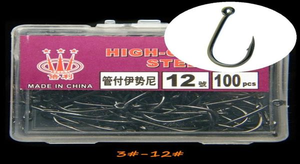 10 tailles mixtes 312 Black Hook High Carbone Steel Barbed Hooks Fishhooks Asian Carp Fishing Gear 1000 Pieces 10 Boîte WH286045395