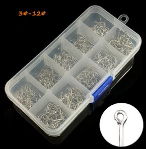 10 tailles mixtes 312 Silver ISE Crochet en acier élevé en carbone Crochets barbelés Fishhooks Carpe Asian TRANSE PLIME 500 PIÈCES 1 BOX WH293809085