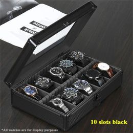 10 fentes Multi Specific Watch Box de rangement Boîte de stockage en aluminium Classe d'alliage en aluminium Baffle interne Affichage amovible 240412