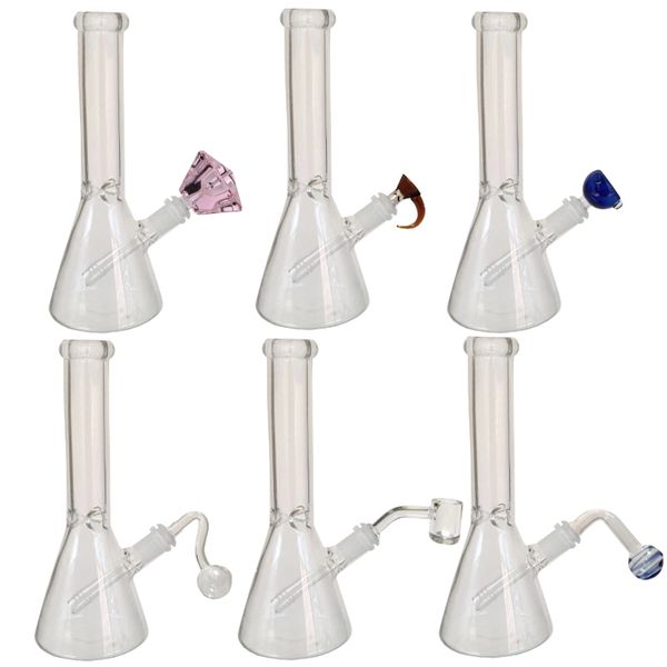 10 'Fumar Glass Hookah Bong Dab Rigs con quemador de aceite Cuarzo Banger Nails Bowl Slide Clear Predator Bubbler Tuberías de agua