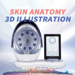 10 luces RGB + UV + PL de espectro, análisis de la salud de la piel, cámara de detección de composición, 12 millones de píxeles, ilustración de anatomía 3D, analizador de piel