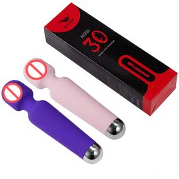 10 vitesses 5 modes de vibration Super doux silicone coloré AV Vibromasseur Bâton Femme G Spot Vaginal Climax Masseur Bâton Adult Sex Toys