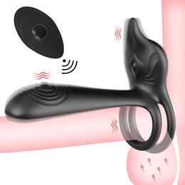 10 Speed Couple Vibrator met pik penisring draadloos op afstand cockring vaginale g spot massager masturbator sex speelgoed voor mannen vrouwen 240412