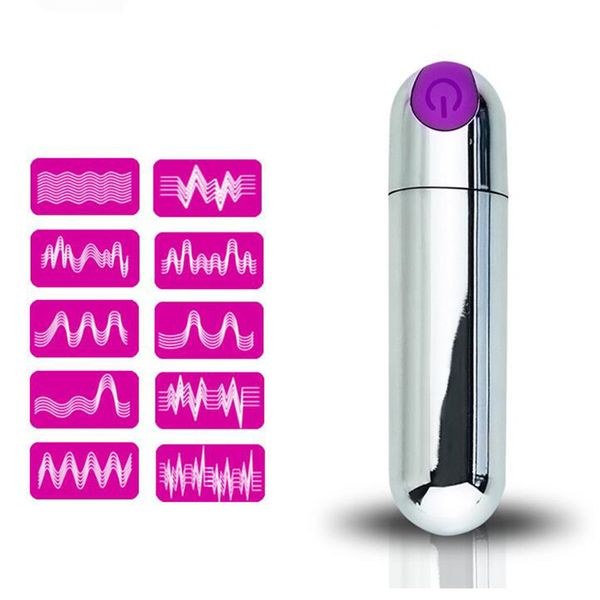 Masajeador de punto G recargable por USB de 10 velocidades Mini vibrador de bala fuerte vibración juguetes sexuales impermeables para mujeres