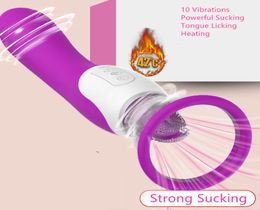 10 velocidad Vagina Sucking Vibrador Laming G Spot Clit Stimulation Clitoris Sucker Nipple Suction Sex Toys for Woman Y204136029