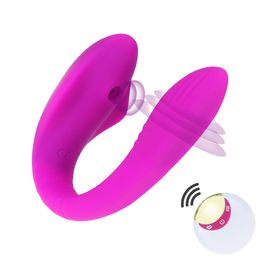 Vibrador de 10 velocidades Oral sexy Sucção Estimulador de Clitóris Masturbação Feminina Brinquedos Lush Vibrador de Sucção Vaginal Forma de U