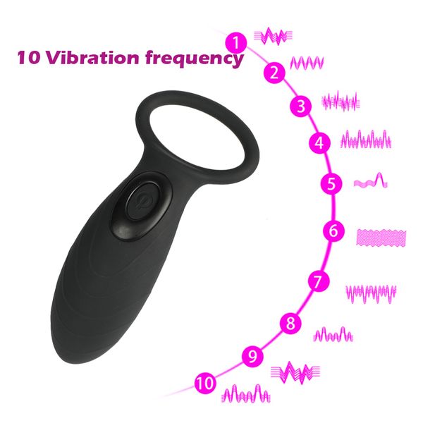 10 velocidades vibrador atraso armar brinquedos sexuais vibratórios para casais estimulação clitoriana com anel, vibração língua bloqueio brinquedo sexual fino y18110203