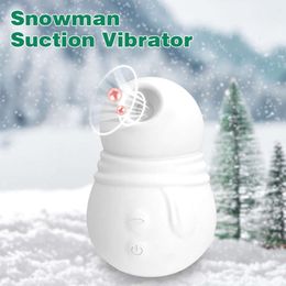 10 vibratrice de Sucker Clitteur Clitoris Sucking Oral Aspiration Stimulat Stimulateur Snowman Forme Sexy Toys for Women Masturbator