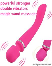 10 Snelheden Dual Vabration AV -vibrators Oplaadbare magische toverstok Massager Body Massage GSPOT CLITORIS Vibrator Seks Toys8767321