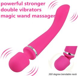 10 Snelheden Dual Vabration AV -vibrators Oplaadbare magische toverstok Massager Body Massage GSPOT CLITORIS Vibrator Seks Toys4062979