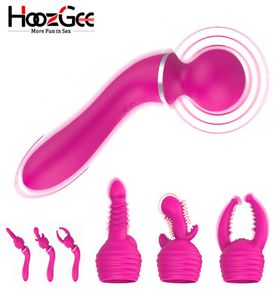 10 snelheden G Spot Vibrator voor vrouwen krachtige toverstaf met 3 vervangbare caps clitoris stimuleren AV -stick sex speelgoed voor volwassene 2018188076