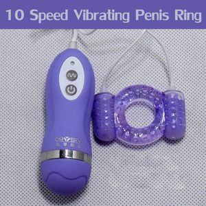 Anillo vibrador para pene de 10 velocidades, Juguetes sexuales para hombres, productos para adultos con retraso en el anillo del pene