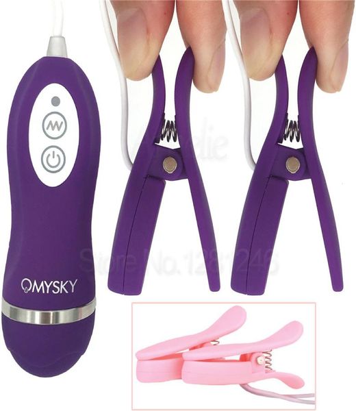 10 vitesses vibratrice de mamelon massable étanche Clit de clitoris Clip de mamelon vibrant Blamps Silicone Vibraters Sex Toys for Women Y11034882