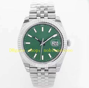 10 style Automatic Watch for Mens 41mm 126334 Green Cadin Clued Couted Grey Rhodium en acier inoxydable Bracelet BP Factory Watches mécaniques BPF