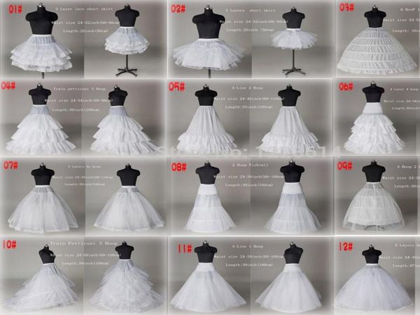 10 estilos Barato Blanco Una línea Vestido de fiesta Sirena Boda Fiesta Enaguas nupciales Enaguas Crinolina Accesorios de boda Slip nupcial 4122335