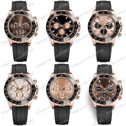 10 Montres de style M116515LN 40 mm Cadran de chocolat Rose Gol STRAP DE RÉSABLE NATUREUX PAS DE CHRONOGRAPHIE 2813 SPORTS AUTALATIQU