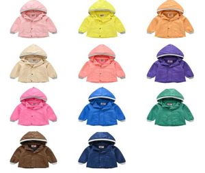 10 styles de Noël enfants couleur unie Tench manteaux veste à capuche bébé garçons filles mignon mode fermeture éclair sport vestes enfants des4105224
