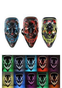 10 Stijlen Cool Halloween Masker LED Masker Oplichten Enge Schedel Glow Maskers Voor Volwassen Kinderen Halloween Rave Party Enge Maskers7902025