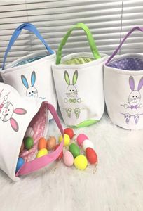 10 styles Pâques Pâques de bunny seau Festif Panier-cadeau de Pâques personnalisées festives avec des œufs de rangement de la queue de lapin