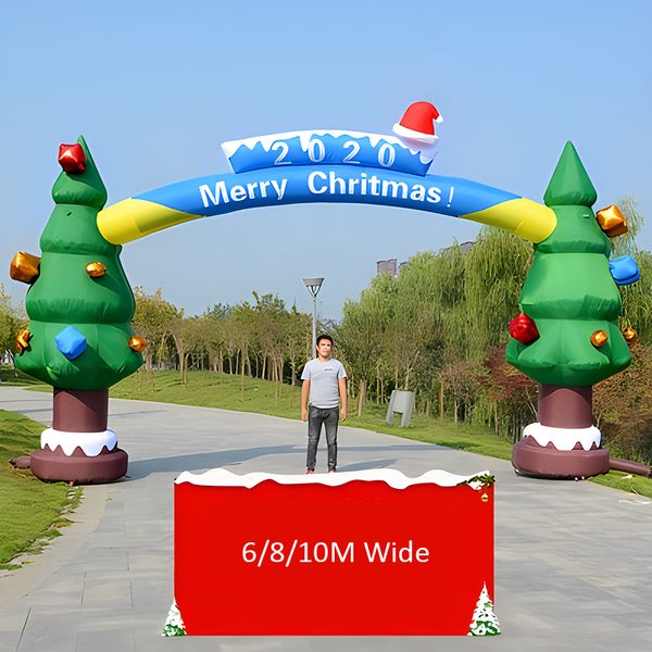 10 estilos Gigante Inflable Papá Noel Arco Aire Soplado Evento de Navidad Entrada Arco Adorno Interior Publicidad Exterior